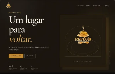 Landing page do Restaurante e Pizzaria Refúgio
